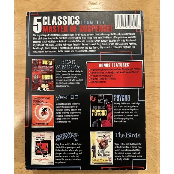 Alfred Hitchcock: the Essentials Collection (DVD) 5 Movies - Picture 2 of 11